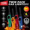 Home Master 96PCE Gas Lighters Refillable Adjustable Flame Safety Lock 23cm