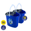 Xtra Kleen 12PCE Mop Bucket With Removable Wringer Easy Pour Spout 10L