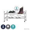 Home Master 6PCE Adjustable 2 Tier Shoe Racks Stainless Steel 35 x 62cm