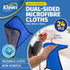 Xtra Kleen 24PCE Dual Sided Microfibre Cloth Non-Scratch Lint Free 30 x 40cm