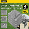 Handy Hardware 4PCE 130GSM Grey Tarpaulin UV Resistant Waterproof 4.2 x 4.2m