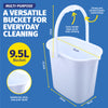 Xtra Kleen 12PCE 9.5L Buckets Easy Pour Spout Strong Durable 23.5 x 35cm