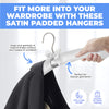 Home Master 180PCE Satin Padded Coat Hangers Bow Accents Swivel Hooks 38cm