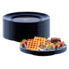 Home Master 24PCE Melamine Large Round Platters Tray Black Unbreakable 39cm