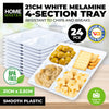 Home Master 24PCE Melamine Serving Trays 4 Sections Dips Antipasto Bulk 21cm