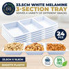 Home Master 24PCE Melamine Serving Trays 3 Sections Dips Antipasto 33.5cm