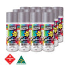 Australian Export 12PK 250gm Aerosol Spray Paint Cans [Colour: Chrome]