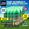 Australian Export 12PCE FAST ACTING Fly/Insect Spray FRAGRANCE FREE 200gm