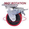 4x 5 inch Industrial 2000KG Swivel Brake Locking Caster Castor Wheels Casters 2x swivel 2x fixed Furniture Workbench