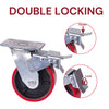 4x 6 inch Industrial 2400KG Swivel Brake Locking Caster Castor Wheels Casters 2x swivel 2x fixed Furniture Workbench