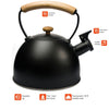 3 Liter Tea Whistling Kettle Stainless Steel Modern Whistling Tea Pot for Stovetop Black