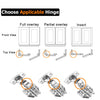 8 Pack 304 Stainless Steel Cabinet Hinges 100 Degree Soft Closing Full Overlay Door Hinge Nickel Plated Finish