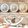 45cm Large Makeup Desk Mirror Lights Round LED Makeup Make up Mirror Bedroom Tabletop Touch Control White