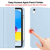 iPad 10th Case 10.9 Inch 2022 with Pencil Holder, Smart iPad Case with Soft TPU Auto Wake Sleep Sky Blue