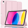 iPad 10th Case 10.9 Inch 2022 with Pencil Holder, Smart iPad Case with Soft TPU Auto Wake Sleep Pink