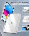 iPad 10th Case 10.9 Inch 2022 with Pencil Holder, Smart iPad Clear Case with Soft TPU Auto Wake Sleep Grey