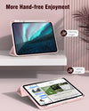 iPad 10th Case 10.9 Inch 2022 with Pencil Holder, Smart iPad Clear Case with Soft TPU Auto Wake Sleep Pink