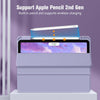 iPad 10th Case 10.9 Inch 2022 with Pencil Holder, Smart iPad Clear Case with Soft TPU Auto Wake Sleep Lavender