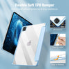 iPad Pro 11 Inch 2020-2022 Soft Tpu Smart Premium Case Auto Sleep Wake Stand Clear Cover Pencil holder ice blue