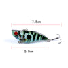 7x Popper Poppers 5.8cm Fishing Lure Lures Surface Tackle Fresh Saltwater