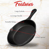 6inch 16cm Cast Iron Skillet Cookware Chef Quality Pre-Seasoned Pan Pans