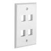 4 Port QuickPort outlet Wall Plate face plate, four Gang White