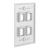 4 Port QuickPort outlet Wall Plate face plate, four Gang White