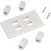 Ethernet Wall Plate 4 Port Cat6 Ethernet Cable Wall Plate Adapter