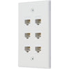 Ethernet Wall Plate 6 Port Cat6 Ethernet Cable Wall Plate Adapter