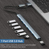 USB Hub 3.0 7 Ports Aluminium USB C to USB 3.0 Hub for MacBook Mac Pro/Mini  iMac Laptop