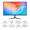 27" Flat LED Panel 2560x1440p Refresh Rate 165HZ Game Monitor Aspect Ratio 16:9