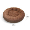 Pawfriends Pet Dog Bed Bedding Warm Plush Round Soft Dog Nest Light Coffee  XXL 120cm