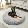 Pet Dog Bed Bedding Warm Plush Round Comfortable Dog Nest Light Grey Large 90cm Large