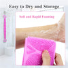 A+Living Silicone Back Scrub Strap with Towel and Brush for Shower Exfoliation Blue