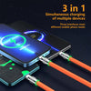 Mobax 120W Zinc-Alloy Super Fast Charging Belt Lights Three-In-One Data Line Orange