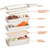 Cookingstuff 3-Layer Bento Box Students Lunch Box Eco-Friendly Leakproof 900ml Food Container