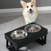 Pawfriends Adjustable Height Raised Stand for Double Bowl Pet Food and Water Feeder