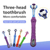 Pawfriends Pet Three-Head Multi-Angle Dog Cat Toothbrush Oral Cleaning Product White