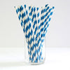 200 Pack Blue White Drinking Straws Biodegradable Eco Paper Birthday Party Event Bistro Bar Cafe Take Away