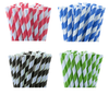 50 Pack Green White Drinking Straws Biodegradable Eco Paper Birthday Party Event Bistro Bar Cafe Take Away