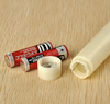 50 Pack Taper Stick White Battery Candle - Natural Flame Light Colour No Flicker - Gold Stand Base