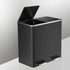 SONGMICS Dual Rubbish Bin 2 x 30L Recycling Bin Black