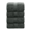 Linenland 4 Piece Cotton Bath Towels Set - Charcoal