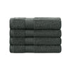 Linenland Bath Towel 4 Piece Cotton Hand Towels Set - Charcoal