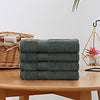 Linenland Bath Towel 4 Piece Cotton Hand Towels Set - Charcoal