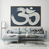 120X80cm Modern Mantra: Echoes of AUM Dark Wood Framed Hand Painted Canvas Wall Art