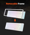 ROYAL KLUDGE RK68 Wireless Hot Swap White 65% Mechanical Keyboard, Red Switch