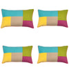 Pack of 4 Geo Turquoise Block Design 30x50cm Cushion Cover