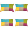 Pack of 4 Geo Turquoise Block Design 30x50cm Cushion Cover