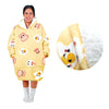 Adult Women Comfy Warm Blanket Hoodie with Sherpa Fleece Reverse Yellow Brekkie Time